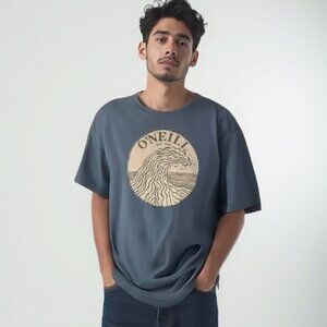 O’Neill Men’s Blue Wave Graphic Tee Size Large Surf Style ❤️